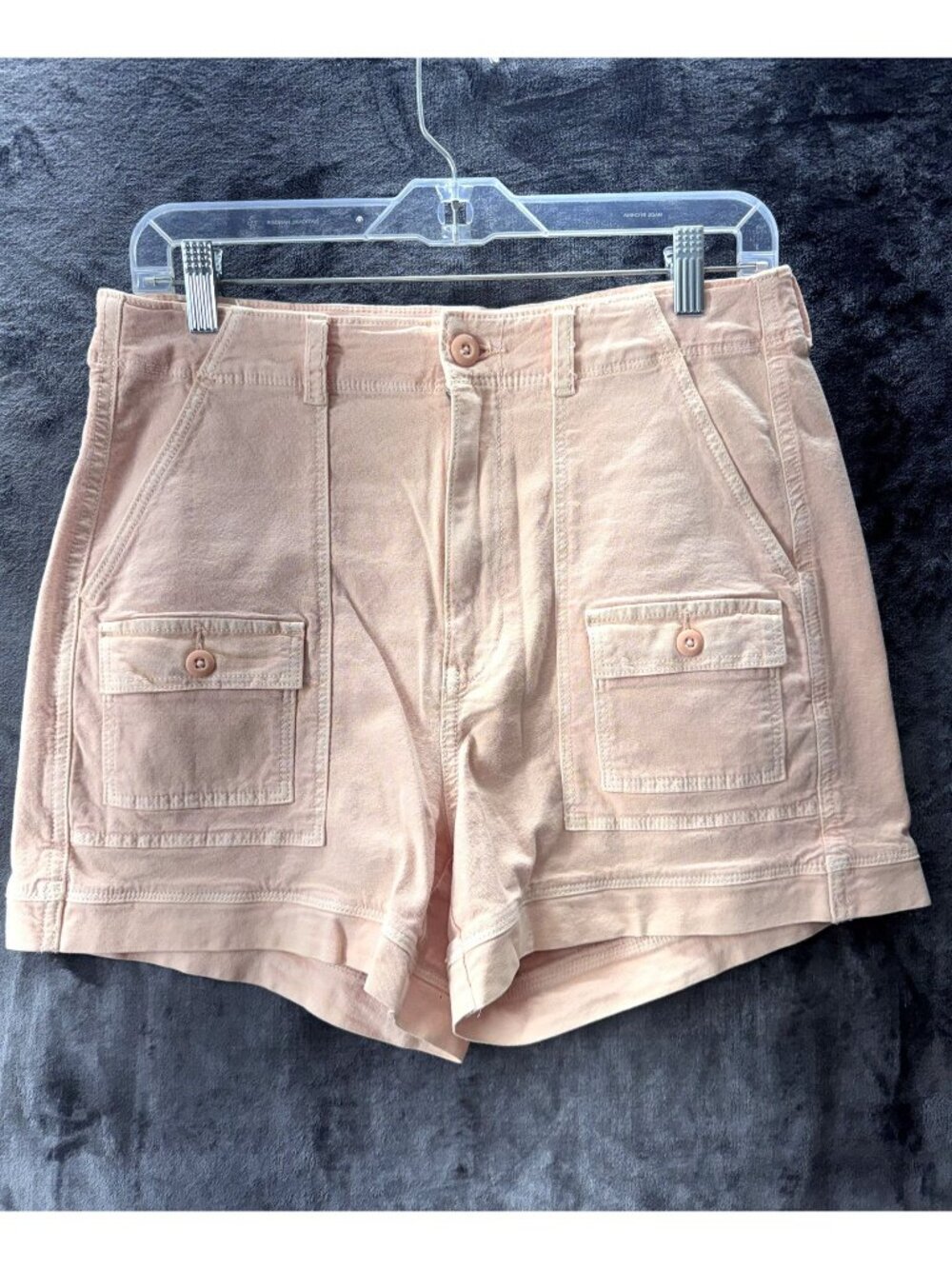 American Eagle 90s Boyfriend Shorts High-rise Cargo Peach Color Stretch